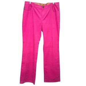 VTG Lilly Pulitzer Hot Pink Pants Size 12 Main Line Corduroy Preppy Long